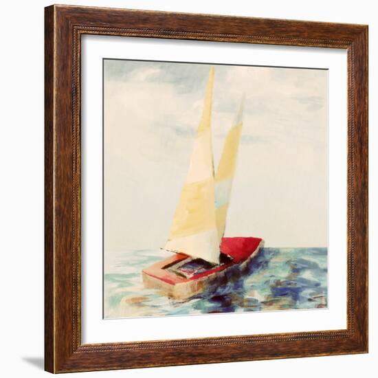 Vintage Red Sailboat-Lanie Loreth-Framed Art Print