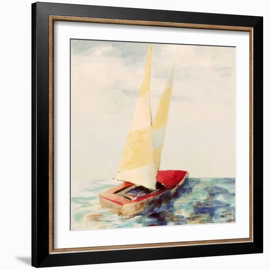 Vintage Red Sailboat-Lanie Loreth-Framed Art Print