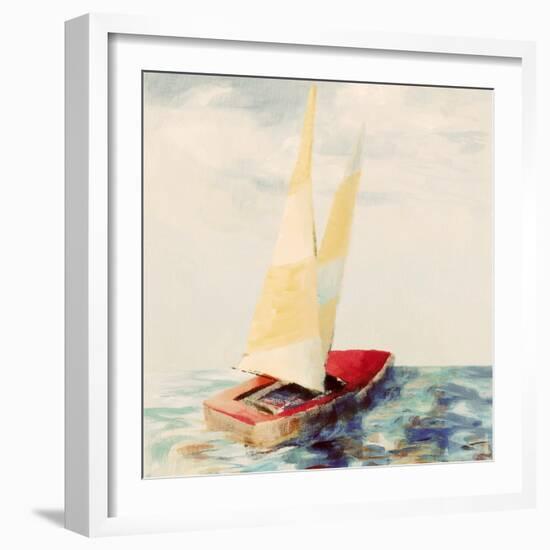 Vintage Red Sailboat-Lanie Loreth-Framed Art Print