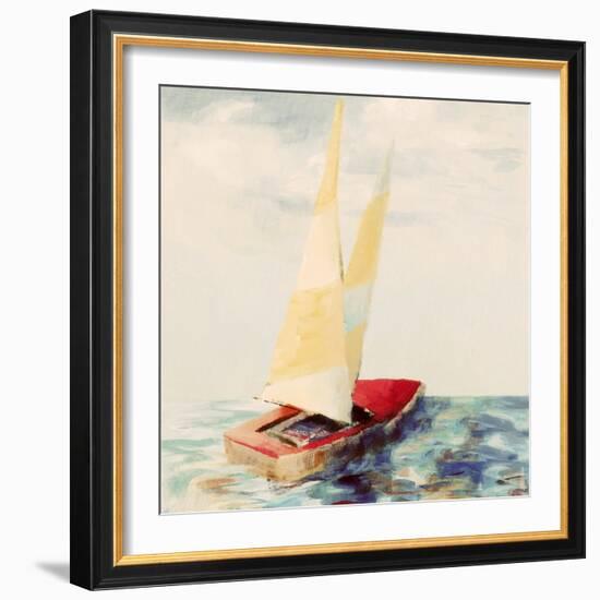 Vintage Red Sailboat-Lanie Loreth-Framed Art Print