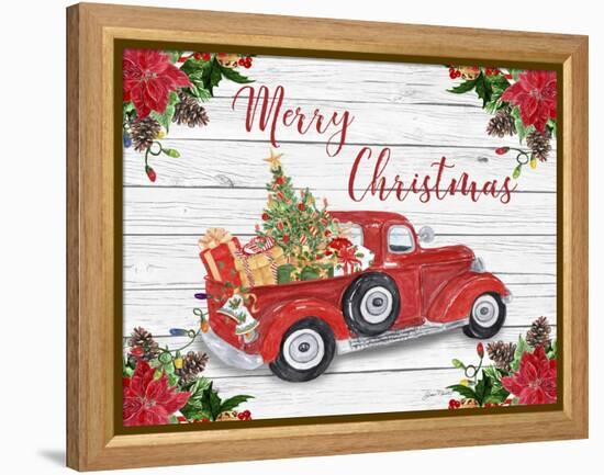 Vintage Red Truck Christmas-A-Jean Plout-Framed Premier Image Canvas