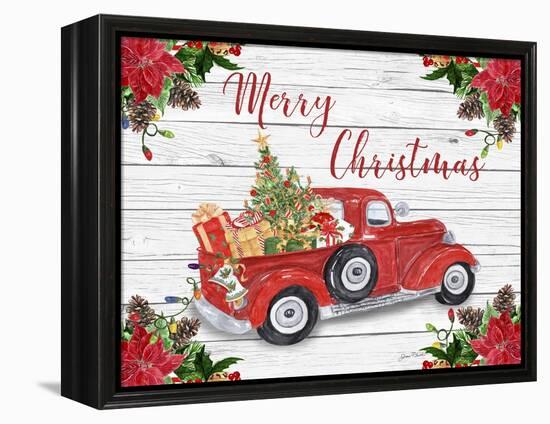 Vintage Red Truck Christmas-A-Jean Plout-Framed Premier Image Canvas