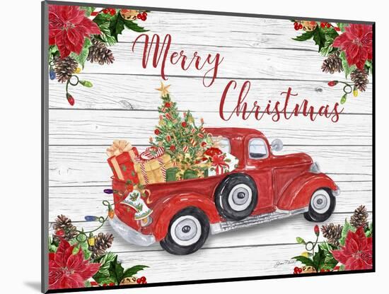 Vintage Red Truck Christmas-A-Jean Plout-Mounted Giclee Print