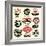 Vintage Retro BBQ Badges and Labels-Catherinecml-Framed Art Print