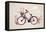 Vintage Retro Bicycle Background with Flowers and Bird-Marish-Framed Stretched Canvas