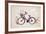 Vintage Retro Bicycle Background with Flowers and Bird-Marish-Framed Art Print