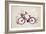 Vintage Retro Bicycle Background with Flowers and Bird-Marish-Framed Art Print