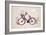 Vintage Retro Bicycle Background with Flowers and Bird-Marish-Framed Art Print