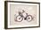 Vintage Retro Bicycle Background with Flowers and Bird-Marish-Framed Art Print