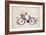 Vintage Retro Bicycle Background with Flowers and Bird-Marish-Framed Art Print