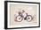 Vintage Retro Bicycle Background with Flowers and Bird-Marish-Framed Art Print