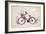 Vintage Retro Bicycle Background with Flowers and Bird-Marish-Framed Art Print