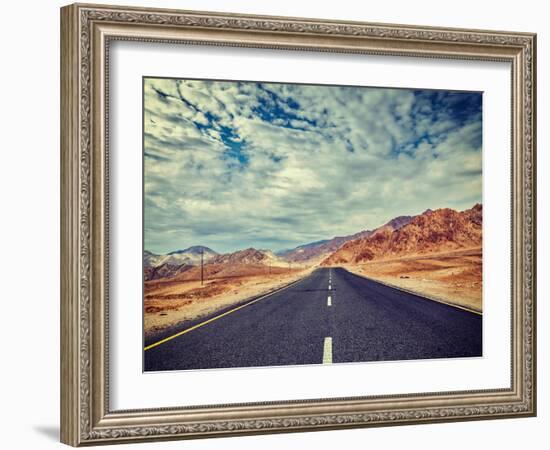 Vintage Retro Effect Filtered Hipster Style Travel Image of Travel Forward Concept Background - Roa-f9photos-Framed Photographic Print