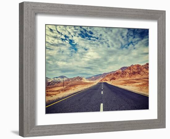 Vintage Retro Effect Filtered Hipster Style Travel Image of Travel Forward Concept Background - Roa-f9photos-Framed Photographic Print