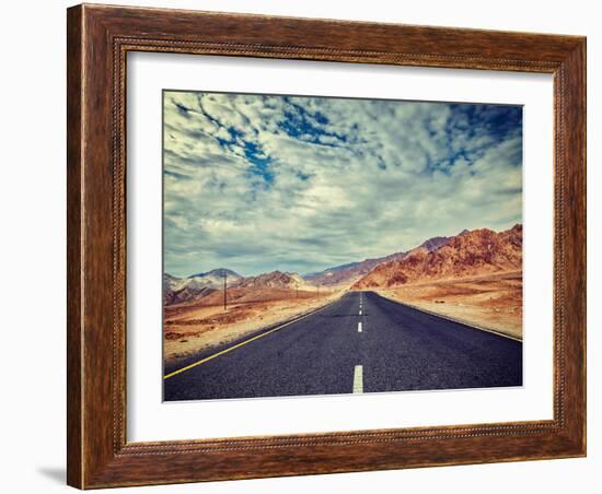 Vintage Retro Effect Filtered Hipster Style Travel Image of Travel Forward Concept Background - Roa-f9photos-Framed Photographic Print