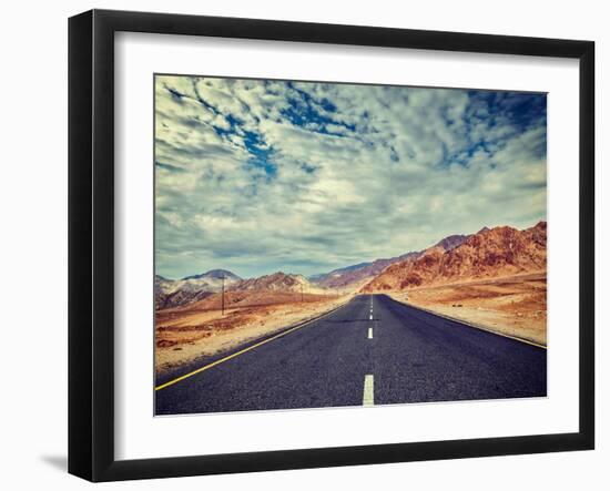Vintage Retro Effect Filtered Hipster Style Travel Image of Travel Forward Concept Background - Roa-f9photos-Framed Photographic Print