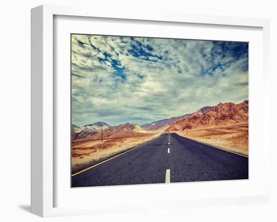 Vintage Retro Effect Filtered Hipster Style Travel Image of Travel Forward Concept Background - Roa-f9photos-Framed Photographic Print