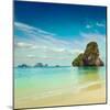 Vintage Retro Hipster Style Travel Image of Pranang Beach. Krabi, Thailand-f9photos-Mounted Photographic Print