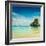 Vintage Retro Hipster Style Travel Image of Pranang Beach. Krabi, Thailand-f9photos-Framed Photographic Print