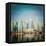 Vintage Retro Hipster Style Travel Image of Singapore Business District Skyscrapers and Marina Bay-f9photos-Framed Premier Image Canvas