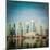 Vintage Retro Hipster Style Travel Image of Singapore Business District Skyscrapers and Marina Bay-f9photos-Mounted Photographic Print