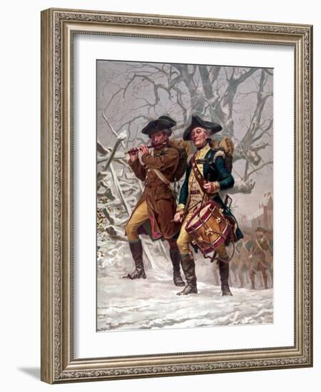 Vintage Revolutionary War Print of American Minutemen-Stocktrek Images-Framed Photographic Print