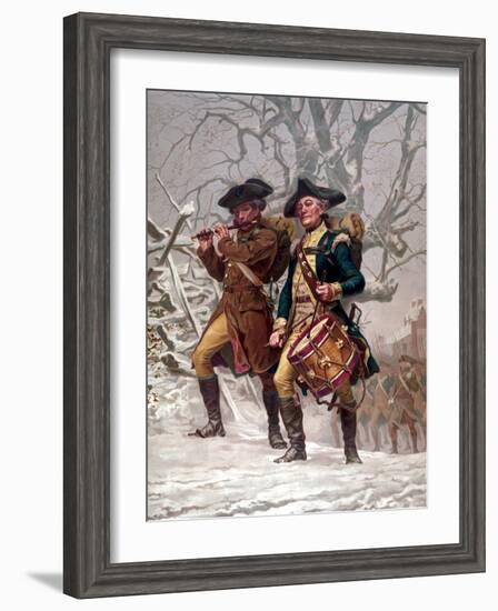 Vintage Revolutionary War Print of American Minutemen-Stocktrek Images-Framed Photographic Print