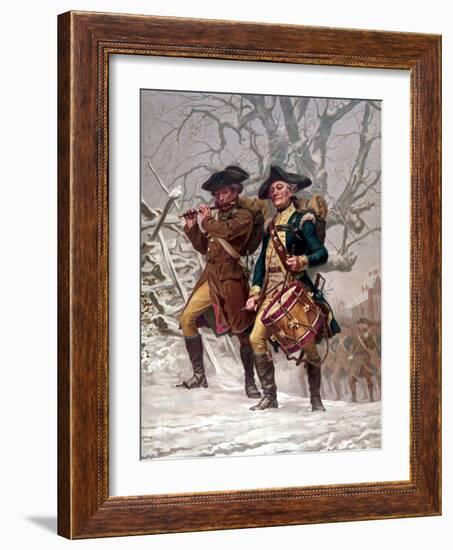 Vintage Revolutionary War Print of American Minutemen-Stocktrek Images-Framed Photographic Print