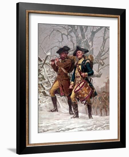 Vintage Revolutionary War Print of American Minutemen-Stocktrek Images-Framed Photographic Print