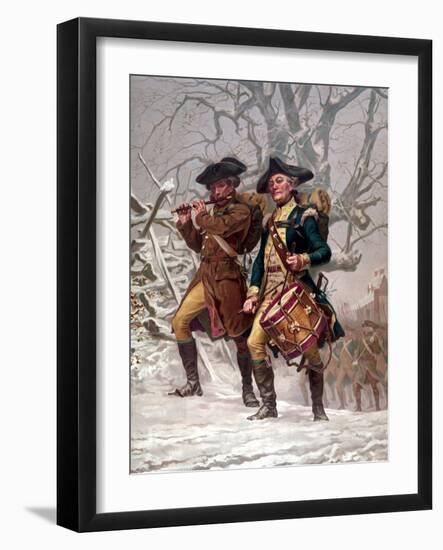 Vintage Revolutionary War Print of American Minutemen-Stocktrek Images-Framed Photographic Print