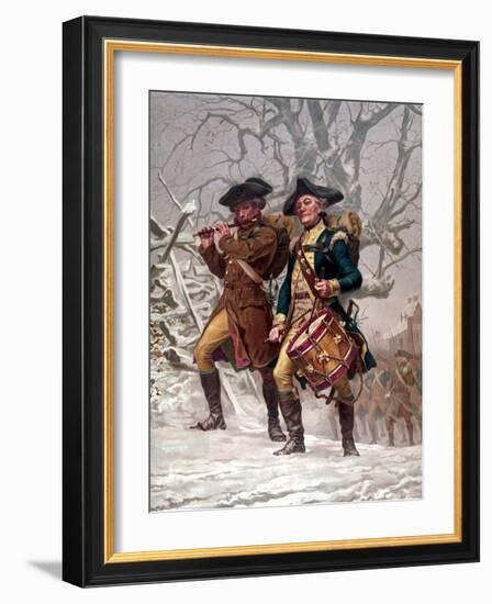 Vintage Revolutionary War Print of American Minutemen-Stocktrek Images-Framed Photographic Print
