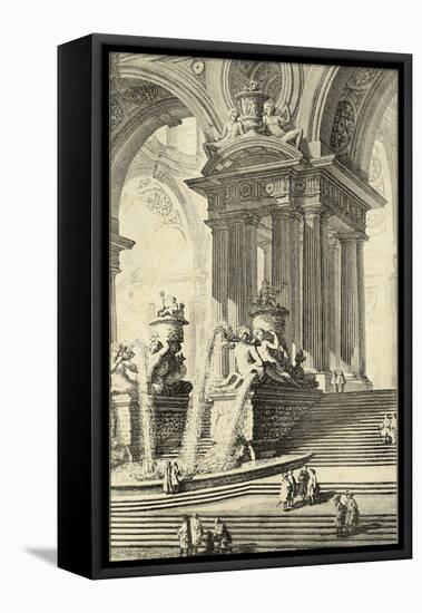 Vintage Roman Ruins IV-Giovanni Piranesi-Framed Stretched Canvas