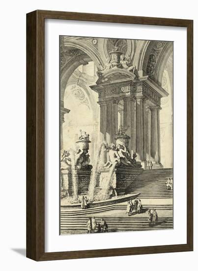 Vintage Roman Ruins IV-Giovanni Piranesi-Framed Art Print