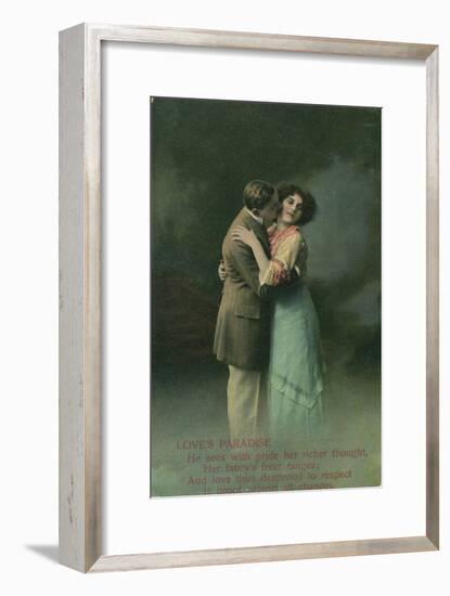 Vintage Romantic Poatcard-null-Framed Giclee Print