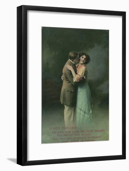 Vintage Romantic Poatcard-null-Framed Giclee Print