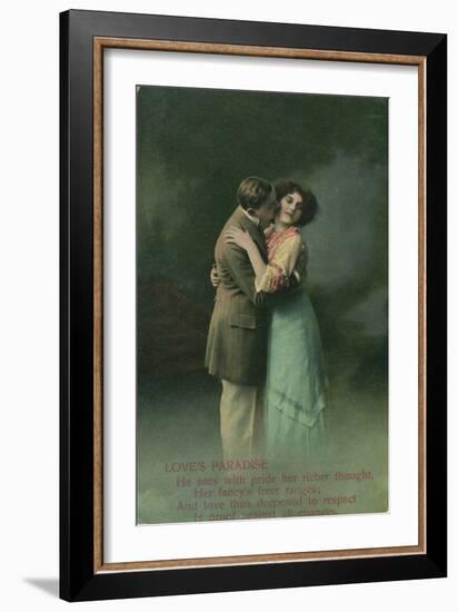 Vintage Romantic Poatcard-null-Framed Giclee Print