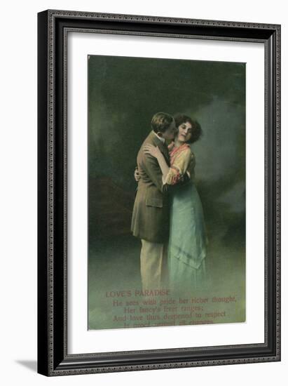 Vintage Romantic Poatcard-null-Framed Giclee Print