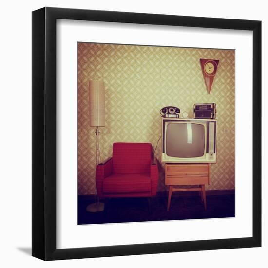 Vintage Room With Wallpaper-khorzhevska-Framed Art Print