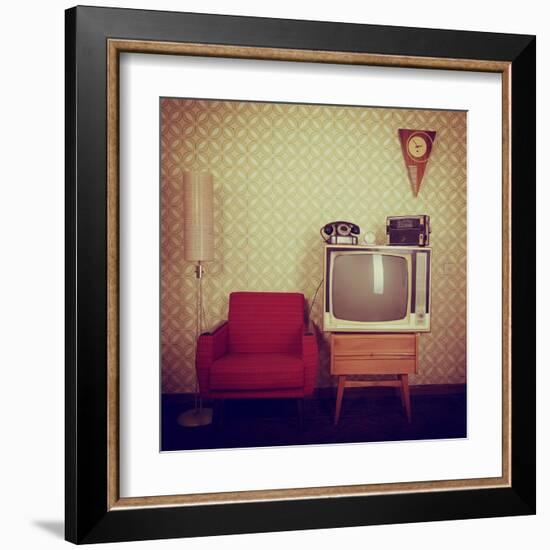 Vintage Room With Wallpaper-khorzhevska-Framed Art Print