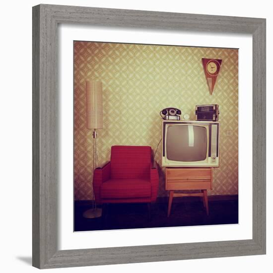 Vintage Room With Wallpaper-khorzhevska-Framed Art Print