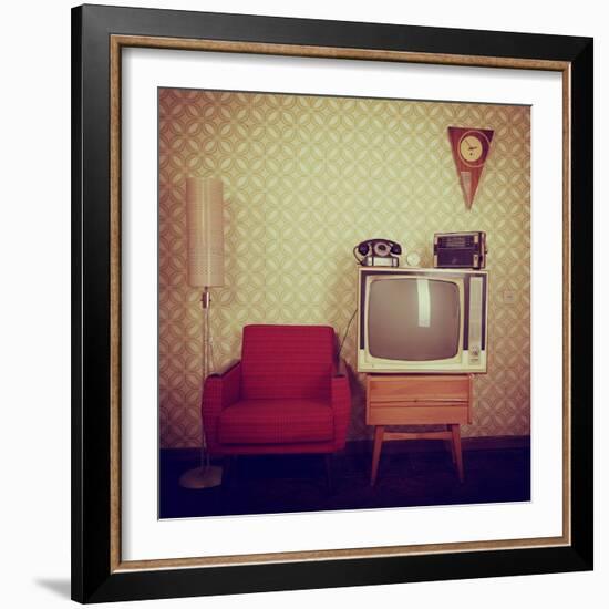 Vintage Room With Wallpaper-khorzhevska-Framed Art Print