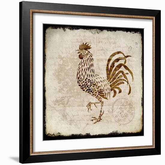 Vintage Rooster Square 2-Kimberly Allen-Framed Art Print