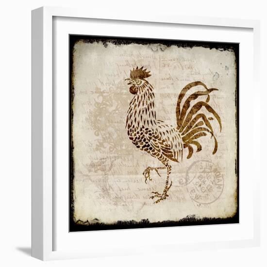 Vintage Rooster Square 2-Kimberly Allen-Framed Art Print