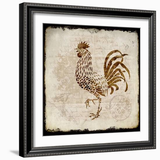 Vintage Rooster Square 2-Kimberly Allen-Framed Art Print