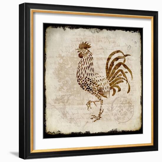 Vintage Rooster Square 2-Kimberly Allen-Framed Art Print