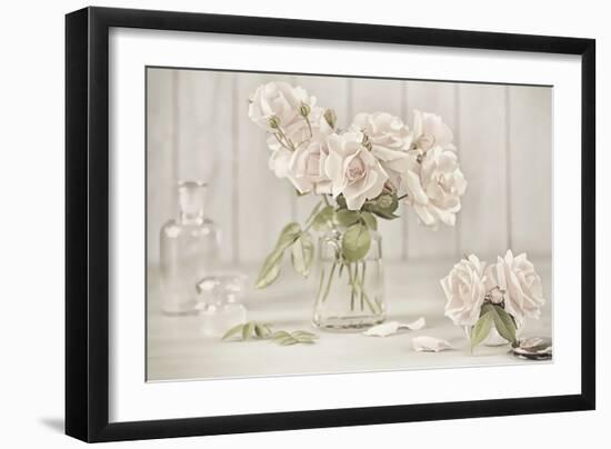 Vintage Roses in Antique Glass-Cora Niele-Framed Photographic Print