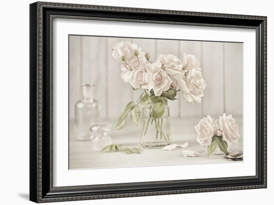 Vintage Roses in Antique Glass-Cora Niele-Framed Photographic Print