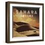Vintage Sahara Desert with Sand Dunes and Camel, Africa-Take Me Away-Framed Art Print