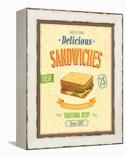 Vintage Sandwiches Poster-avean-Framed Stretched Canvas