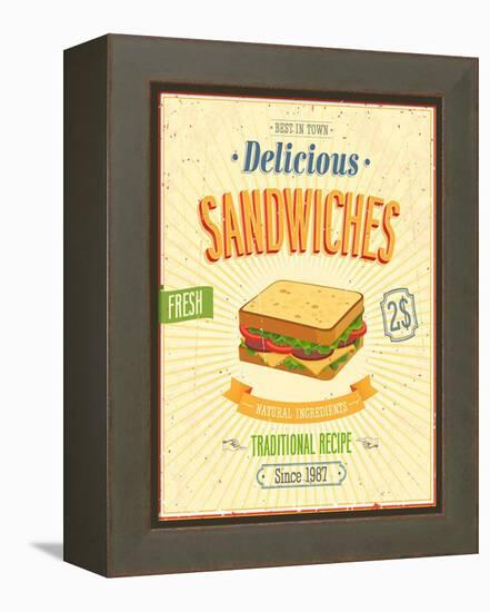 Vintage Sandwiches Poster-avean-Framed Stretched Canvas